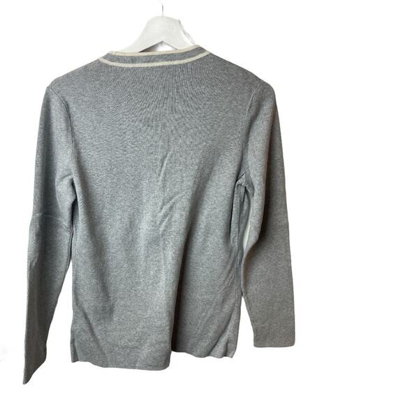Tommy Hilfiger Grey V-Neck Knit Cardigan Sweater Women's Size L - Picture 2 of 5